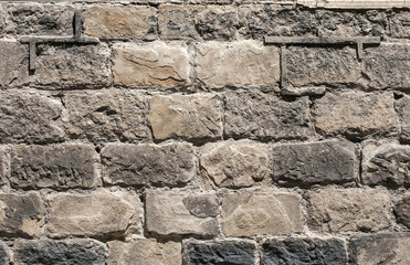 Old sand stone wall closeup as background