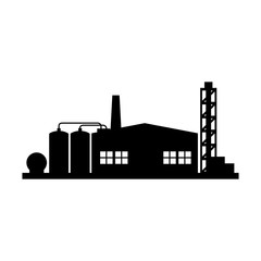 Obraz premium Refinery plant silhouette