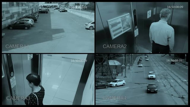 POV Security Camera View. 