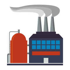 Refinery plant silhouette