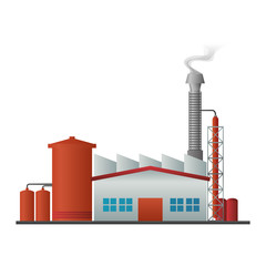 Obraz premium Refinery plant silhouette