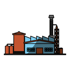 Refinery plant silhouette