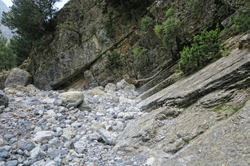 landscape of Samaria Gorge at Crete (Greece).