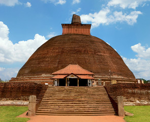 Beautiful view of the ancient Jetavaranama dagoba in the sacred world heritage city of...