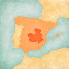 Map of Iberian Peninsula - Castilla-La Mancha