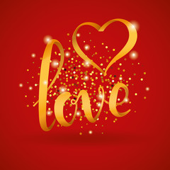 Love gold letter heart balloon