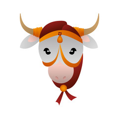 Indian sacrew cow cartoon