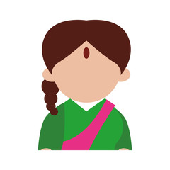 Obraz premium Indian woman cartoon