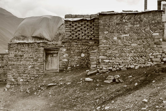 Streets of Xinaliq, village of Azerbaijan