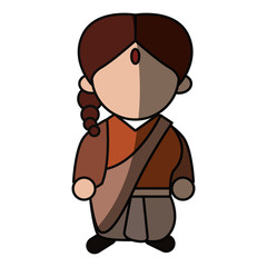 Obraz premium Indian woman cartoon