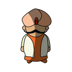 Indian ethic man cartoon