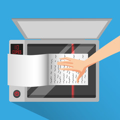 Hold the book to scanning with photocopier
