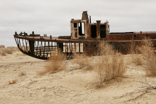 Aral sea shipwreck