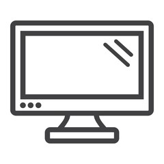 Computer monitor line icon, screen and device, vector graphics, a linear pattern on a white background, eps 10.