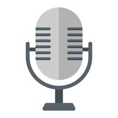 Microphone flat icon, studio and sound, vector graphics, a colorful solid pattern on a white background, eps 10.