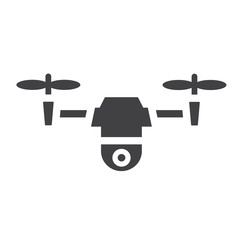 Drone solid icon, fly and copter, vector graphics, a glyph pattern on a white background, eps 10.
