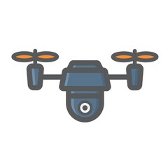 Drone colorful line icon, fly and copter, vector graphics, a filled pattern on a white background, eps 10.