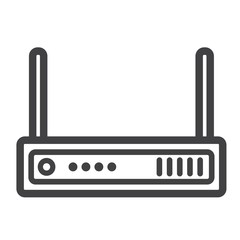 Router line icon, internet and wireless wifi, vector graphics, a linear pattern on a white background, eps 10.