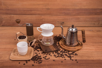 Obraz na płótnie Canvas coffee bean. a Cup of coffee. selective focus.