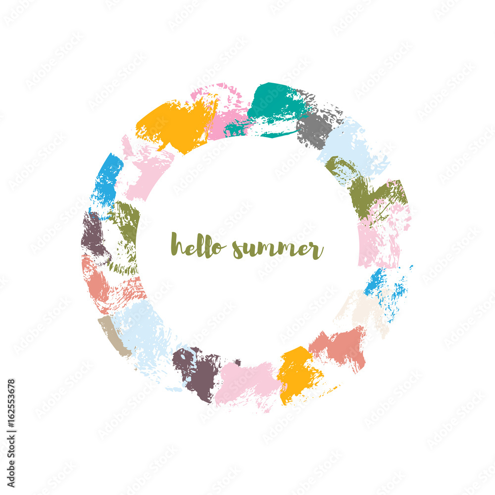 Poster Modern vector background with hand drawn colorful ink brush strokes.