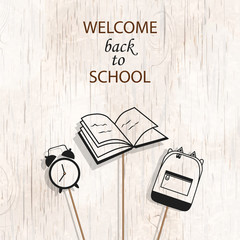 Back to school design background with school supplies