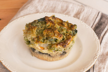 Round vegetable timbale.
