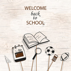 Back to school design background with school supplies