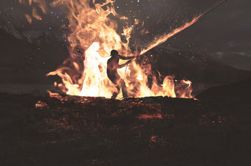 Being rescued in a fire