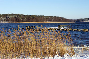 Jezioro Necko w zimie, Poland.