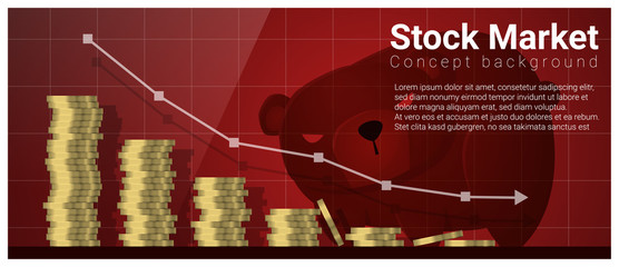 Business and Finance concept background with stock market , vector , illustration