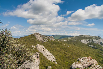 The slopes of the mountains near the village of Laspi
