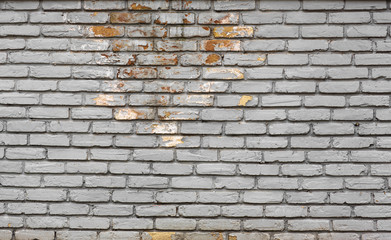 Old, white, rustic, cracked, brick wall, billboard
