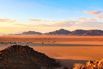 Sunset in the Namib Desert, Namibia - obrazy, fototapety, plakaty