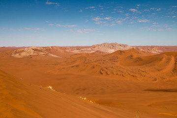 Fototapeta na wymiar Fantastic desert view from the sand dunes around Sossusvlei, Namibia
