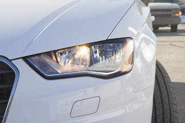 Audi car headlight - obrazy, fototapety, plakaty