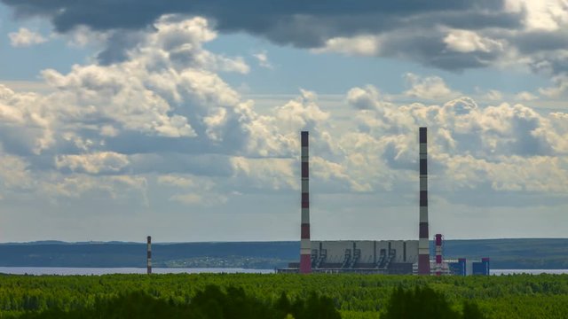 Permskaya Thermal Power Plant. Timelapse