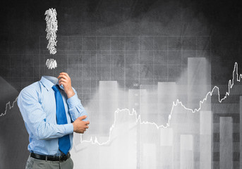 Pensive headless businessman
