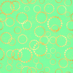 Seamless pattern with gold heart round swirls. vector illustration