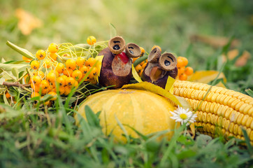 cute creative autumn chestnut decoration