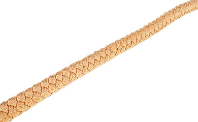 Close up of a rope on white background