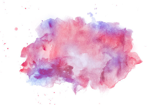 Abstract watercolor red and violette stain