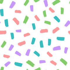 Seamless pattern with colored strokes of the brush. Grunge, sketch, graffiti, paint.