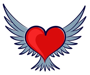 Heart with wings. 