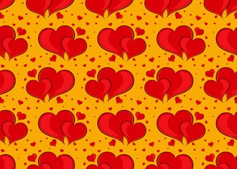 Seamless background with hearts. 