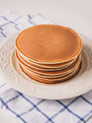 Pancakes with butter on the plate