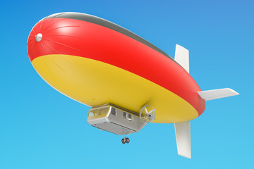 Obraz premium Airship or dirigible balloon with German flag, 3D rendering