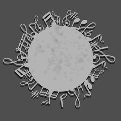 Naklejka premium music notes in circle illustration