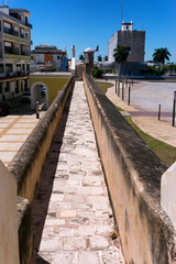 Colonial defensive wall in Campeche, Mexico