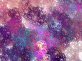 Abstract vibrant pastel color space universe stars fractal blur background texture graphic illustration