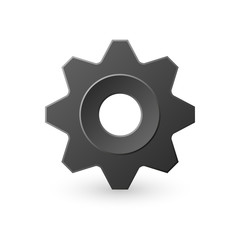 Gear Emoticon on White Background. Isolated Vector Illustration 